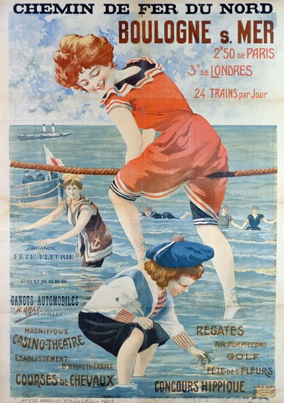 Poster Advertising the Seaside Resort of Boulogne sur Mer by Henri Gray